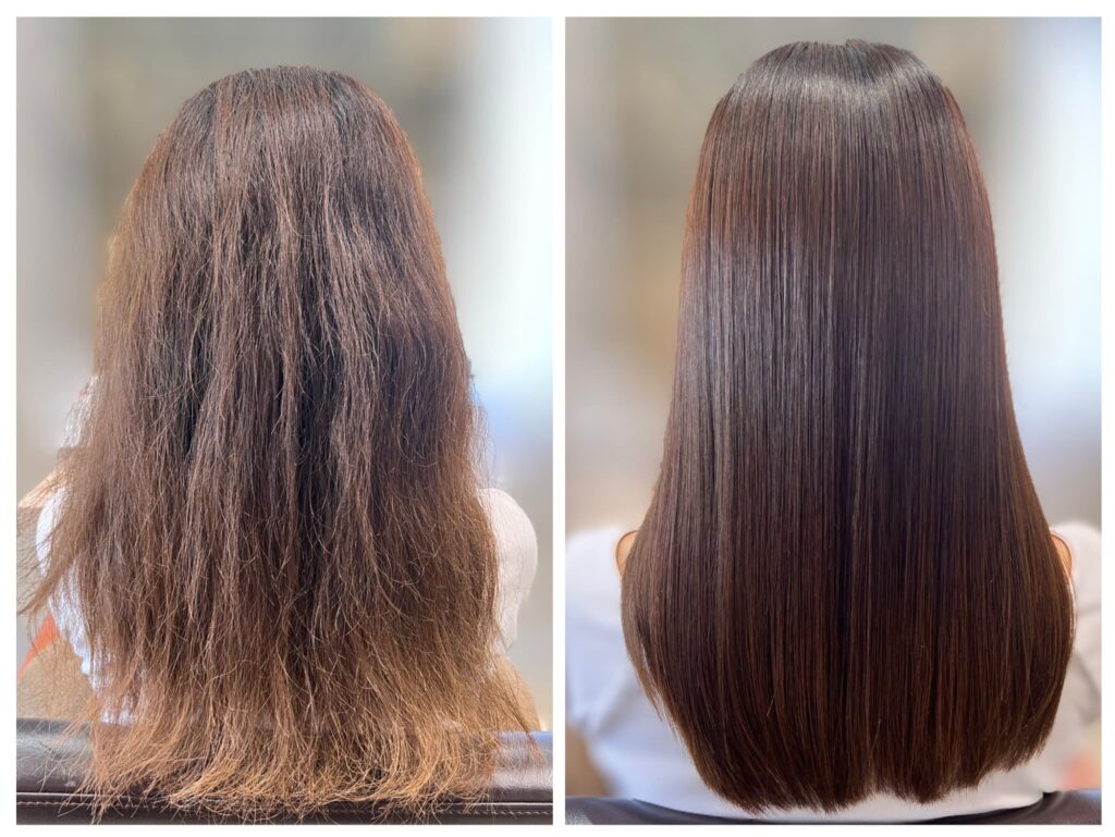 私の髪のビフォーアフターの写真