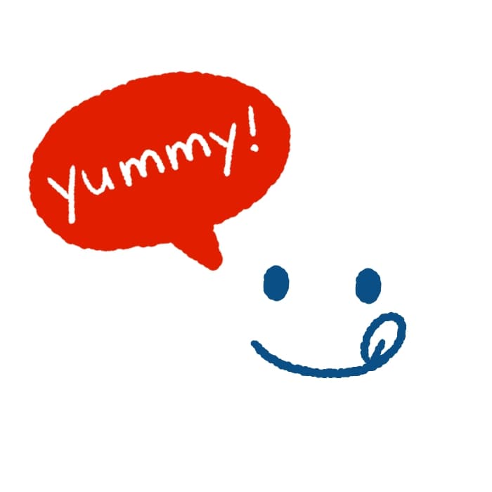 甘いものは美味しく食べたい気持ちを表すイラスト